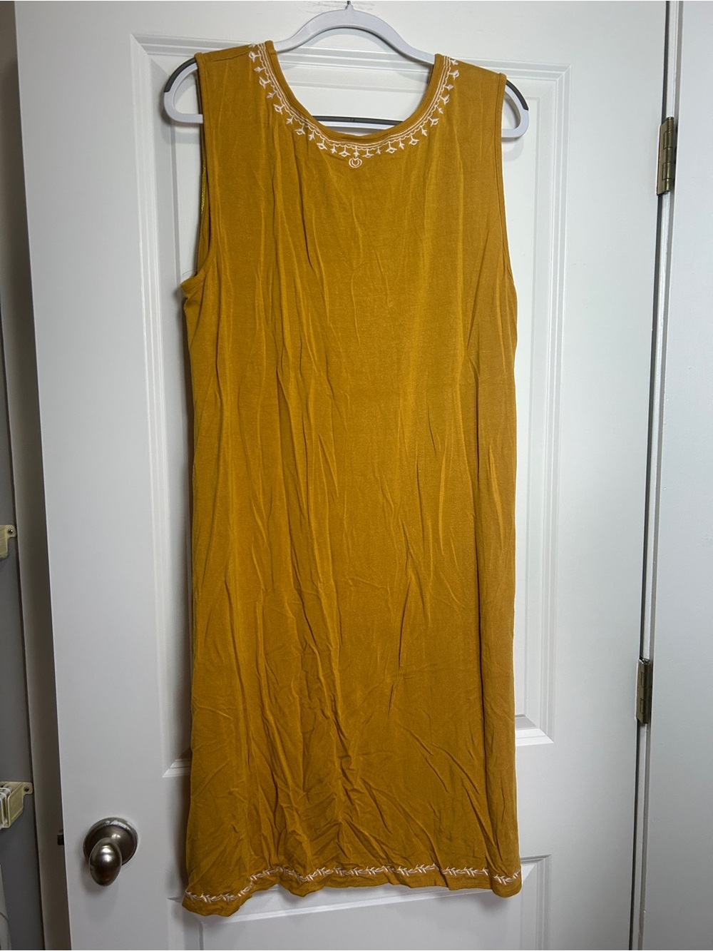 Philosophy Mustard Yellow Embroidered Scoop Neck Dress - Picture 5 of 7